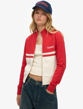 Superdry Damen Athletic Essentials Durchgehender Trainingspullover Red - Größe: 40