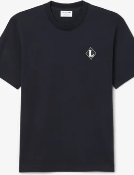 Camiseta de hombre con insignia en contraste fabricada en Francia de manga - Lacoste - FashionsVida