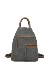 SleekWay Casual PU Leather Backpack - Dark Grey - Size: One Size