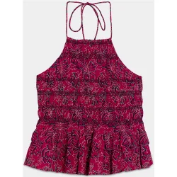 Top halter de mujer con estampado flores