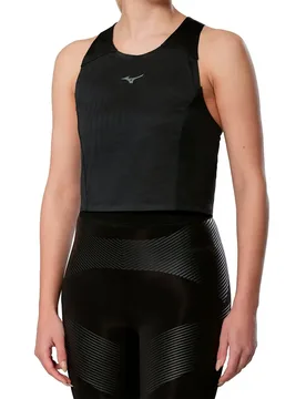 Maglietta Senza Maniche Tech Light Cropped Black M - Mizuno - FashionsVida