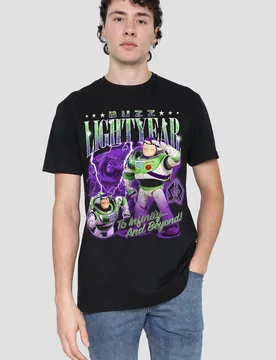 Toy Story Buzz Lightyear Homage T-Shirt, Black - Black - Size: 2XL - Disney - FashionsVida