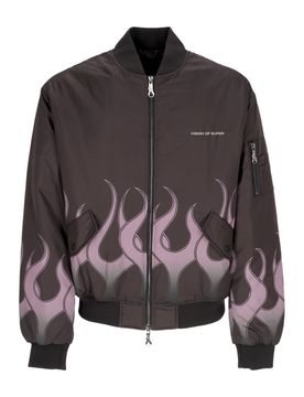 Giubbotto Bomber Uomo Flames Bomber Black/purple