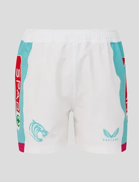Leicester Tigers Junior 25/26 Slater Cup Special Edition Pro Shorts WHITE JL Unisex - Castore - FashionsVida