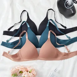 Piezas Sujetadores sin aros de cuello en V de unicolor y suaves para mujeres
