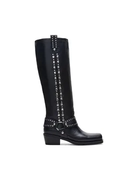 Women's 'Radlee Boot Black' Leather Boots in Black Size: 4 - Black - Size: 4 - Steve madden - FashionsVida