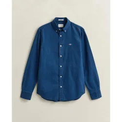 Camisa de hombre de sirsaca añil