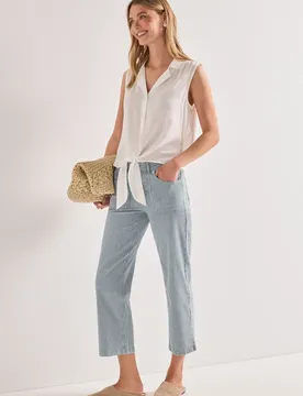 Straight Leg Jeans im Casual Fit mit Streifen female Blau