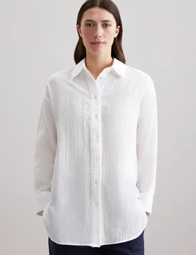 Oversized Bluse aus Musselin Weiß 36 - Seidensticker - FashionsVida