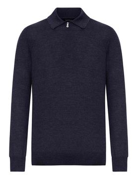 Nome Polo con zip in lana