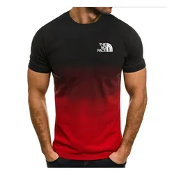 Summer Gradient T-shirt for Men O-neck Men Short sleeve 3d Fashion Short Sleeves Tops Standard Printed Oversized Shirt T-shirt