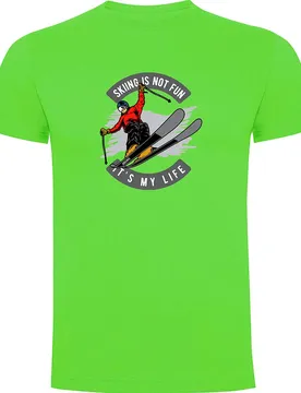 T-shirt à Manches Courtes Skiing Is Not Fun Light Green M