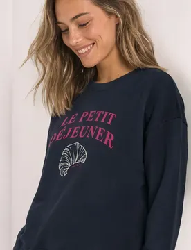 Langarm Sweatshirt mit Wording female Blau