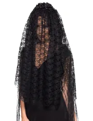 Gothic-Brautschleier schwarze Witwe Halloween-Accessoire schwarz