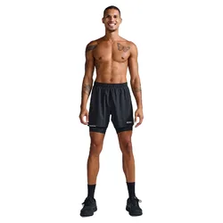 Pantaloni Corti 2 In 1 Aero Mesh 5´´ Black / Silver Reflective 2XL