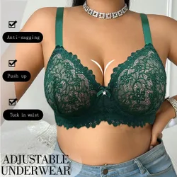 Pieza Sujetador lencería con aros de encaje talla grande, para Navidad