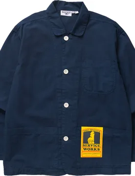 Chemise en coton biologique - Easy Chef Shirt Navy en Coton - Taille M - Service Works - FashionsVida
