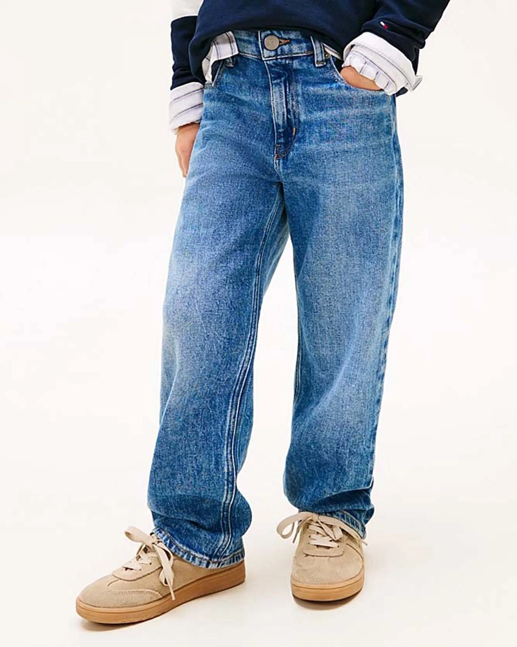 Jeans worker fit stone washed in cotone stretch - Tommy hilfiger - FashionsVida