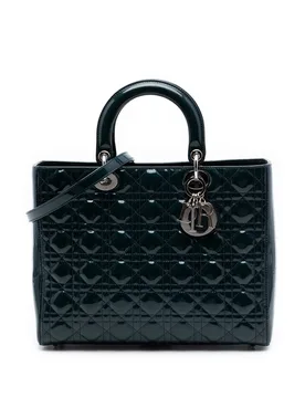 Large Patent Cannage Lady Dior - Dior - FashionsVida