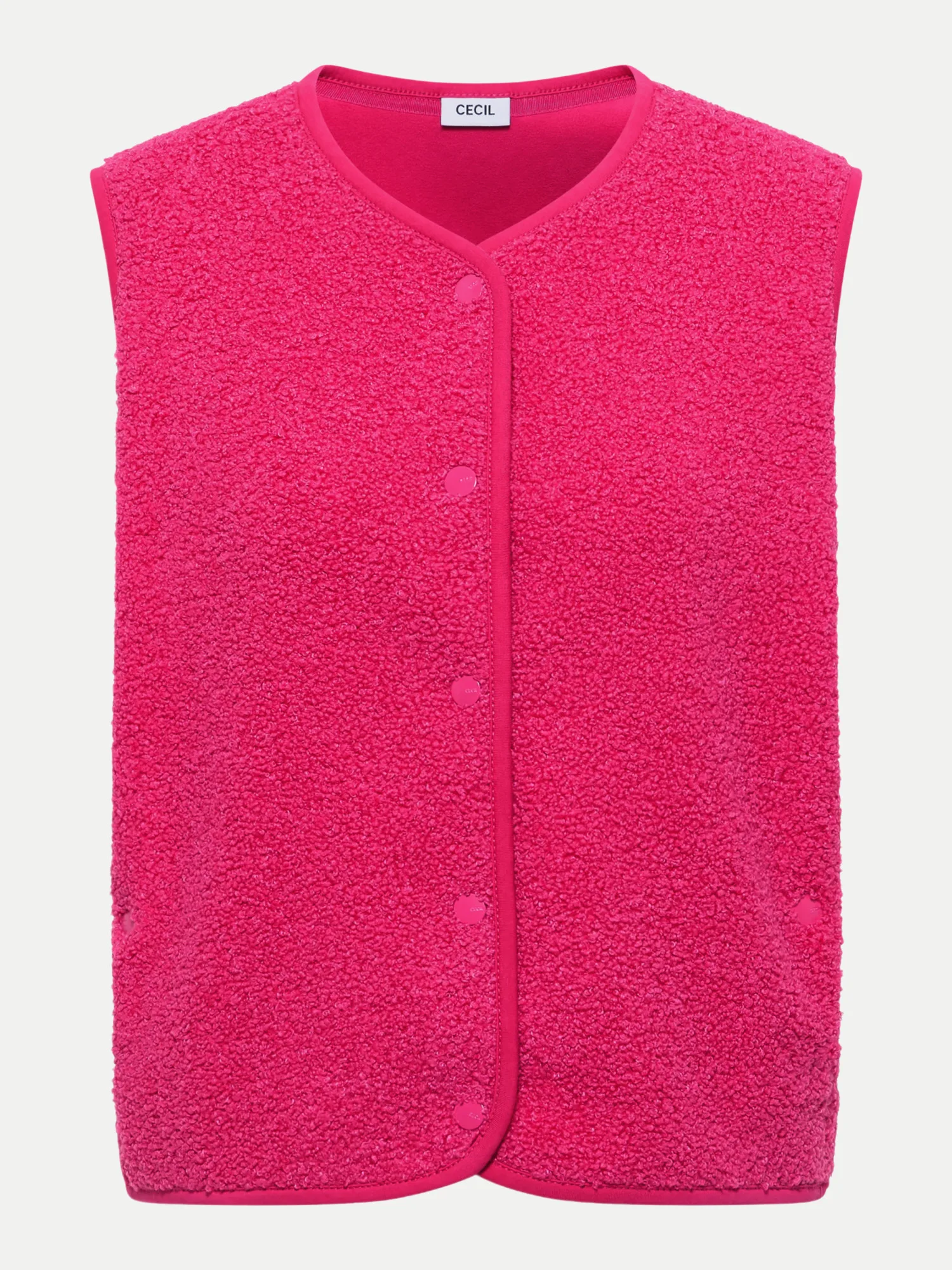 Cecil Weste in Wolloptik Pink XXL - CECIL - FashionsVida