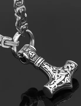 Nordic Culture Totem Viking Thor Hammer Stainless Steel Loop Chain Men's Necklace Jewelry - Aliexpress - FashionsVida