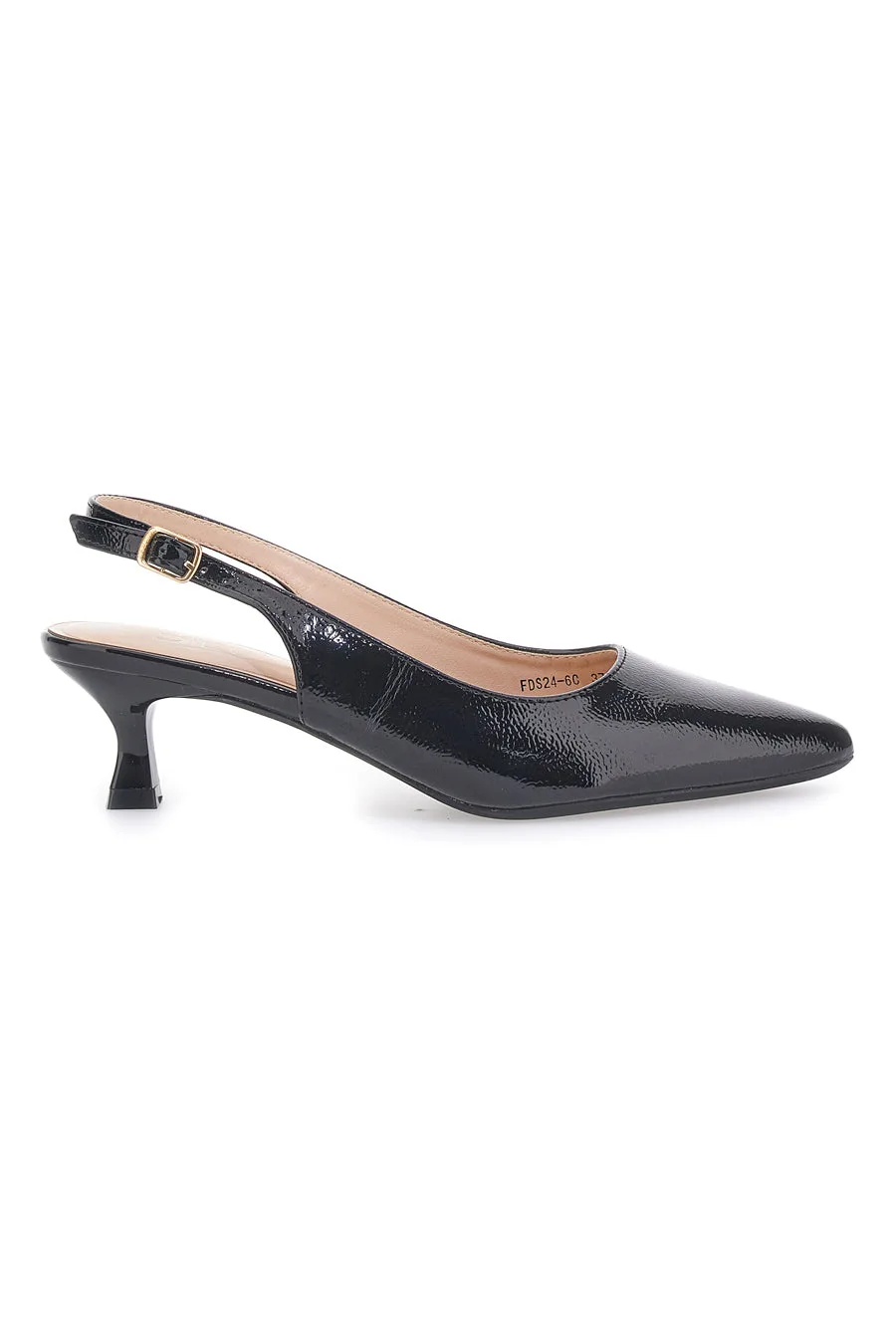 Dècolletè slingback in vernice nera FDS246C 38 - MON DIEU - FashionsVida