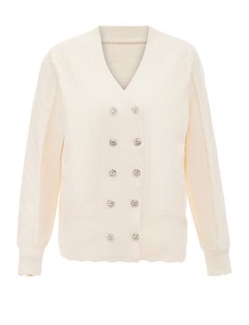 Carato Cárdigan blanco lana