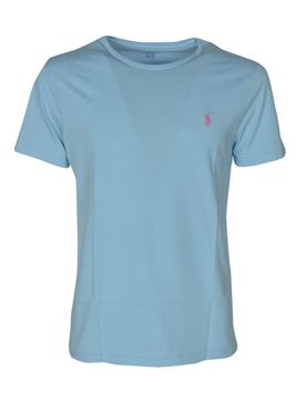 T-shirt azzurra con logo a contrasto
