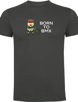 Maglietta A Maniche Corte Born To Bmx Dark Grey - Kruskis - FashionsVida
