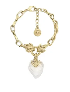 Sweet Cute Natural Stone Heart Brass Ear Stud Bracelet Set Light Luxury Trendy Women Fashion Holiday Present - Aliexpress - FashionsVida