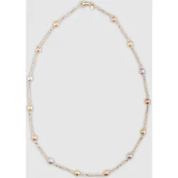 Collar de oro tricolor esferas