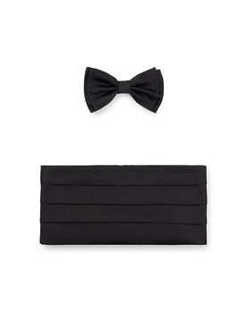 Set de 2 piezas de fajín y pajarita negro