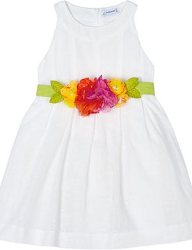 Vestito 014 Bianco Cinta Fiori 3959