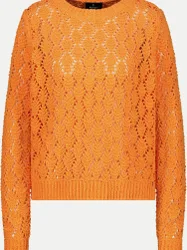 Ajour-Strickpullover Orange 36