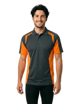 Polo à Manches Courtes Accelerate Safe 22083 Dark Navy / Hi-Vis Orange L