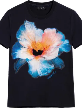 Camiseta de mujer flor grande - Desigual - FashionsVida