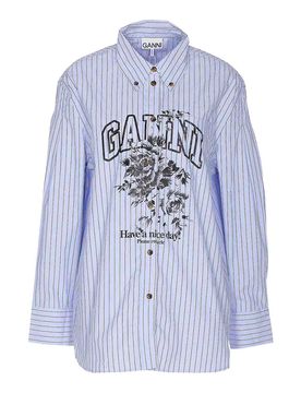 Ganni Camicia in cotone a righe