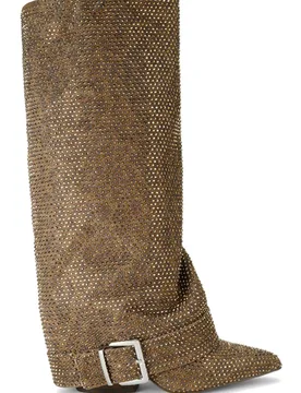 Women's 'Illuzion Brown Rhinestone' Boots Size: 3 - Brown - Size: 3 - Steve madden - FashionsVida