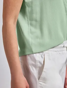 Materialmix Top mit Tape female Grün