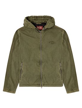 Men's Cotton Jacket Regular Fit with Drawstring Hood, Size 48