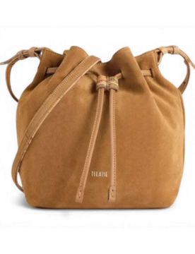 Borsa secchiello Tribal Leather Donna Tabacco in Camoscio e Pelle