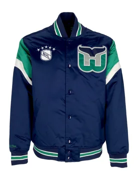Giubbotto Bomber Uomo Nhl Heavyweight Satin Jacket Harwha Original Team Colors - Mitchell & Ness - FashionsVida