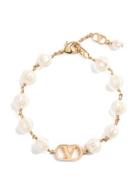 VLogo Signature Pearl Metal Bracelet
