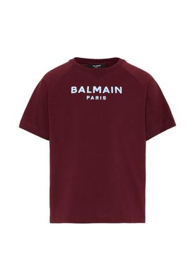 Boys Crew Neck Short-Sleeve T-Shirt with Front Logo, 100% Cotton