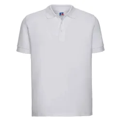 Mens Ultimate Cotton Pique Polo Shirt (White) - Size Large