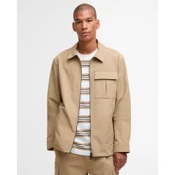 Sobrecamisa de hombre lisa con cremallera y bolsillos laterales