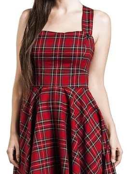 Kleid knielang - Irvine Pinafore Dress - XS bis 4XL - für Damen - Größe M - rot - Frauen - female - Hell Bunny - FashionsVida