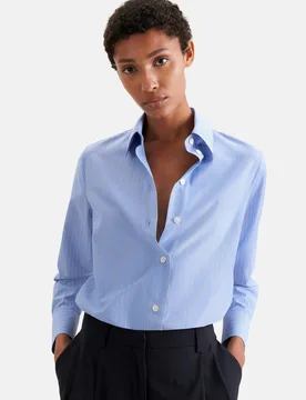 Fließende Hemdbluse aus Chiffon Blau 40 - Seidensticker - FashionsVida