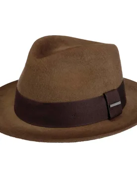 Lenberg Fedora Wool Hat by - brown - Size: 60 cm - Stetson - FashionsVida