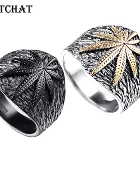 Maple Leaf Mens Stainless Steel Ring Hip hop Punk Style Gold Color Signet Ring For Rocker Mujer - Aliexpress - FashionsVida